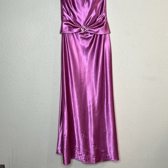 VTG Jessica McClintock Gunne Sax Prom Dress Rhinestone Satin Formal Pink 7/8 - Picture 8 of 13